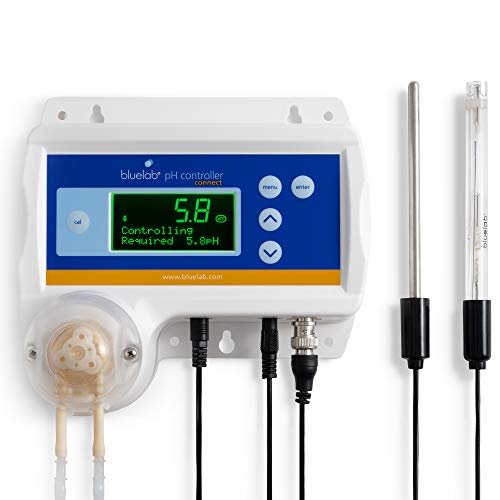 Bluelab CONTPHCON pH Controller Connect - Medidor de pH para dosificar un Sistema hidropónico de Agua, Monitor y Registro de Datos de pH y Temperatura para Control de Planta con Alarma y Bomba 24/7