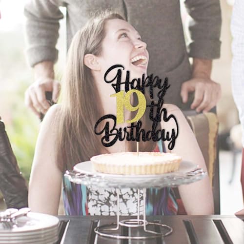 Image of 19th Happy birthday cake topper party decoration gift plugin | Cheers to 19 Years,19 & Fabulous /Hello 19th Legend since Awesome since2007 Straight Outta Party Decoration Gift Plugin
