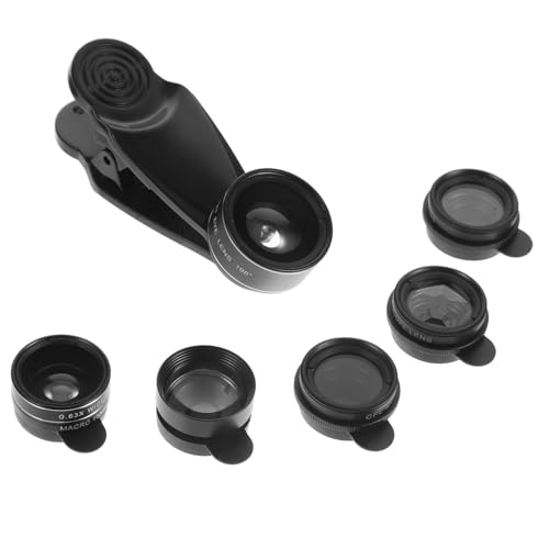 DECOMELODY 合スマホ用望遠レンズ マクロ 広角 魚眼対応 外付けクリップ式 携帯電話カメラレンズ 多機能カメラアクセサリー