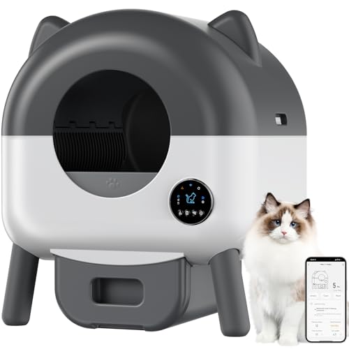 Lettiera Gatto Autopulente,76L Lettiera Elettrica Per Gatti Con Sensori Di Sicurezza,6 Luci Ambientali,Controllo App,Protezione Anti-Pizzicamento,Sicurezza Lettiera Autopulente Per Gatti