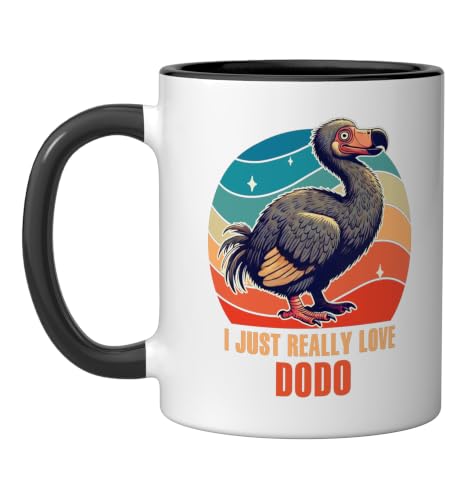 Dodo Birds Lover Dodo Ornithologist I Just Really Love Dodo Ceramic Mug, Black/White, 11oz