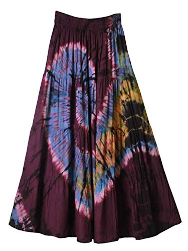 ATM Tie Dye Comfort Maxi Long Skirt Bohemian Elastic Waist Handmade Plus Size
