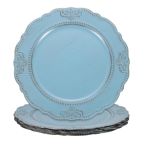 Set 6 platos cargadores decorativos redondos 13 pulgadas miniatura 1