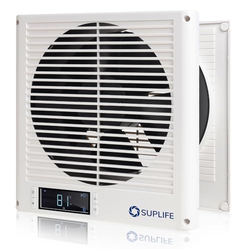 8' Room to Room Air Transfer Fan for Quietly Circulating Air, Reversible Airflow Design, 300 CFM Programmable Through Wall Fan, Durable Build Quality, 10 Speed Thru Wall Exhaust Fan for Closet,Laundry