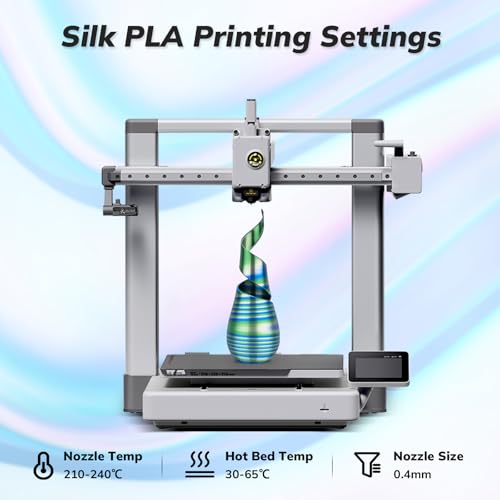 Image of AMOLEN Silk PLA 3D Printer Filament, Shiny Multicolor Rainbow PLA Filament 1.75mm, Fast Color Change PLA 3D Printing Filament for Most FDM 3D Printer, Blue Pink Green, 1kg (2.2lbs)