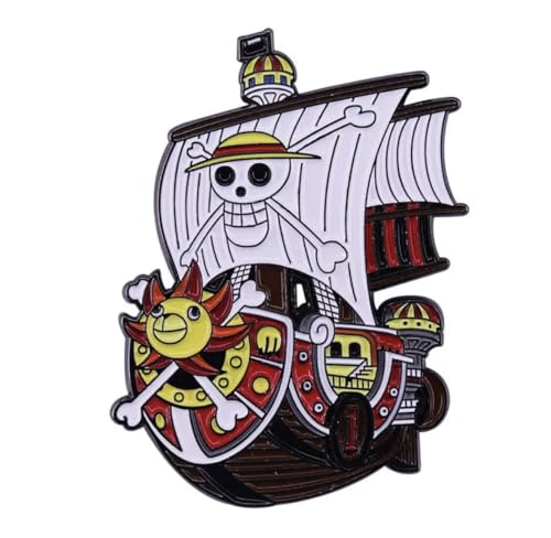 Image of Japanese Anime One Piece Lapel Pins Enamel Pin Pirate Ship Brooch