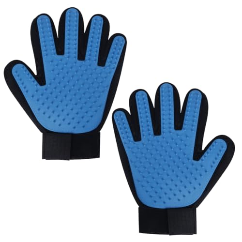 2 Piezas Guante de Cepillado para Mascotas, Guante Quita Pelos Mascota, Guante para Animales Domésticos Silicona Azul de Limpieza para Perro, Guante de Masaje Eficientes