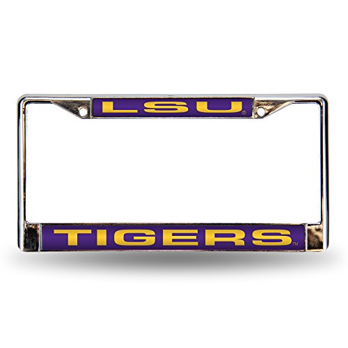 Rico Industries NCAA LSU Tigers Purple Chrome Laser License Frame 12" x 6"