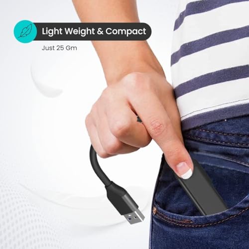 Image of NISHTECH USB Hub (4-in-1), Multiport Adapter with 1 x USB 3.0 & 3 x USB 2.0 ports, up to 5 Gbps High Speed Data Transfer for Laptop /PC (Multicolor)