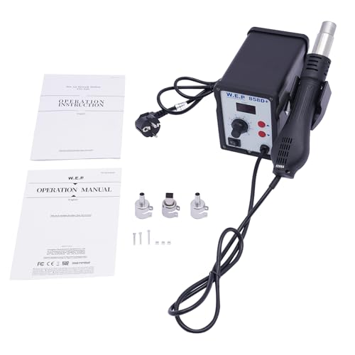 JUDEMII Digitaal hetelucht-behandelingsstation, hetelucht-soldeerstation met borstelloze ventilator, 700 W, soldeerstation, desoldeerstation, rework station met 3 luchtjets, 858D led, digitale - Afbeelding 4