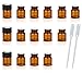 50Pack Set 1ML 2ML 3ML 5ML Amber Glass Bottle with Orifice Reducer and Cap Small Essential Oil Vials (1ML)
