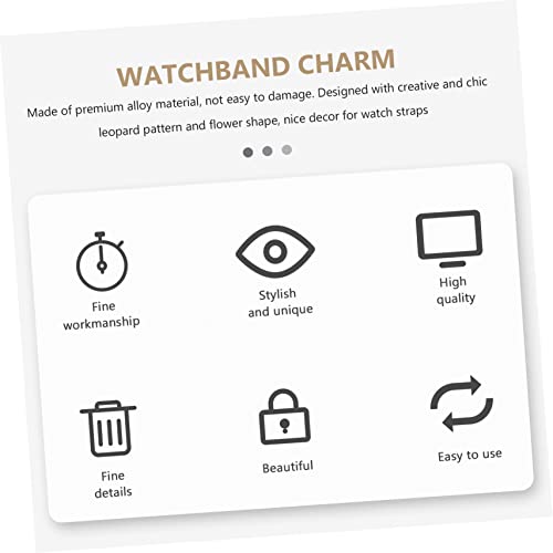 2pcs Leopard Print Watchband Charm Flower Design Stylish Wrist Strap Accessory for and Watches Easy to Install Comfortable and2