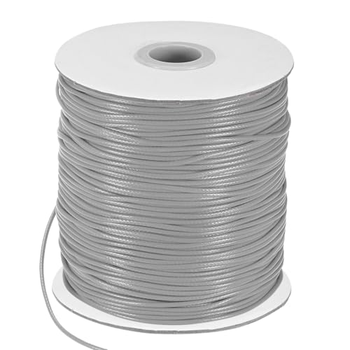 M METERXITY Waxed Polyester Cord, 175 Yards 1.5mm Waxed Beading String with Spool for Jewelry Making/DIY Handmade Crafts/Necklaces/Bracelets, String Macrame Bracelet Thread [Medium Gray]
