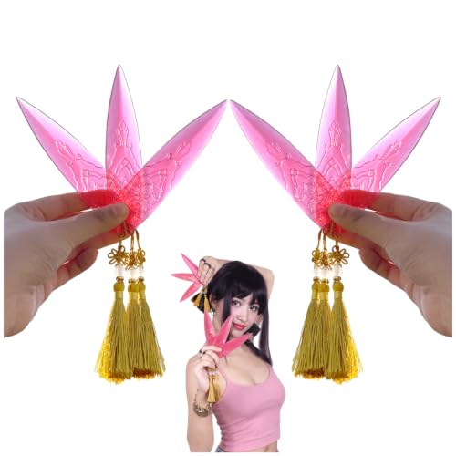 5 Inches Soft Plastic Translucent Dagger Props Safe and Cut-Proof for Cosplay and Halloween Party (Pink (6 Pcs))