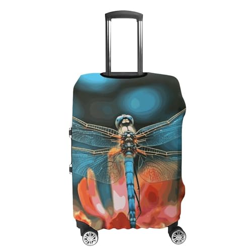 Dragonfly On The Flower Printed Luggage Cover Protector, Fits 18-32 Inch Luggage4