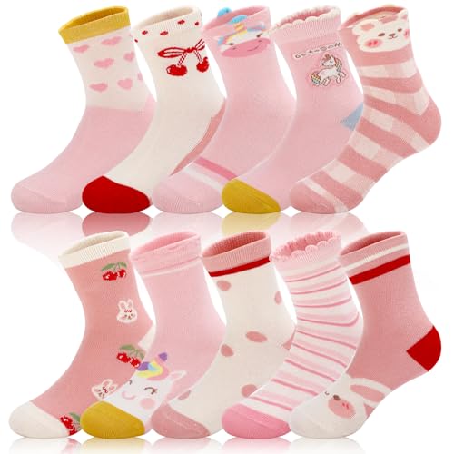 Utensilsto 10 Paar Socken Mädchen 29-32 Lustige Kindersocken...