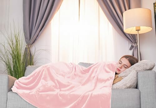 Image of Utopia Bedding Fleece Blanket Throw Size Pink 300GSM Luxury Anti-Static Fuzzy Soft Microfiber Blanket for Couch, Sofa and Bed (50x60 Inch)