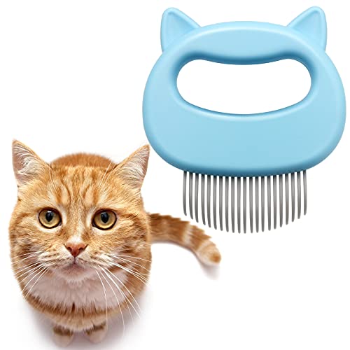 3+1pcs Cat Comb Massager, Cat Massage Grooming Comb & Dog Massage Grooming Comb, Pet Hair Remover for Matted Tangled Hair Fur Knots, Cat Combs Deshedding, Cat Shell Comb, Pet Shell Comb for Cat Dog