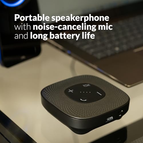 Image of Cyber Acoustics Conference Speakerphone (SP-2000) - USB and Bluetooth, Advanced DSP with 360 Degree Noise Cancelling Microphone with 3m Range, 66 Ft BT Wireless Range