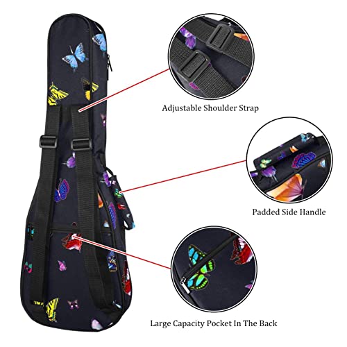 Housse pour ukulélé – Motif papillon coloré – Pour concert soprano ténor – 58,4 cm – Épaisseur : 10 mm – Rembourrée… - Les Beatles, Paul McCartney, John Lennon, RIngo Starr, George Harrison Housse pour ukulélé - Motif papillon coloré - Pour concert soprano ténor - 58,4 cm - Épaisseur : 10 mm - Rembourrée… – Image 4