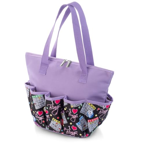 Bolso Tote Negro I Love Bingo con 10 Bolsillos miniatura 4