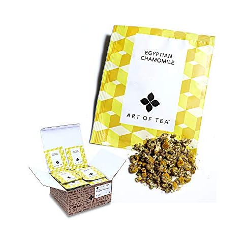 Art of Tea | Organic Egyptian Chamomile Tea Bags - Caffeine Free Herbal Tea | 50 Eco Friendly Pyramid Tea Bag Sachets Cover