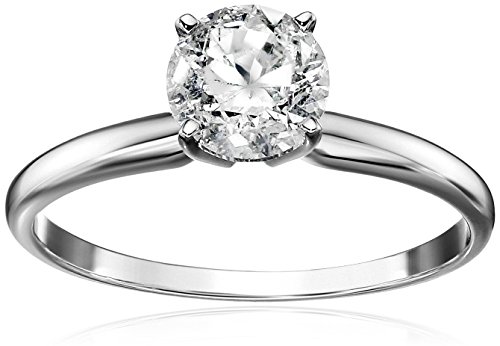1.00 Carat Diamond, Prong-set, 14k White Gold Round-cut Diamond Solitaire Diamond Engagement Ring (H-I, I3) by La4ve Diamonds | Real Diamond Rings For Women | Gift Box Included
