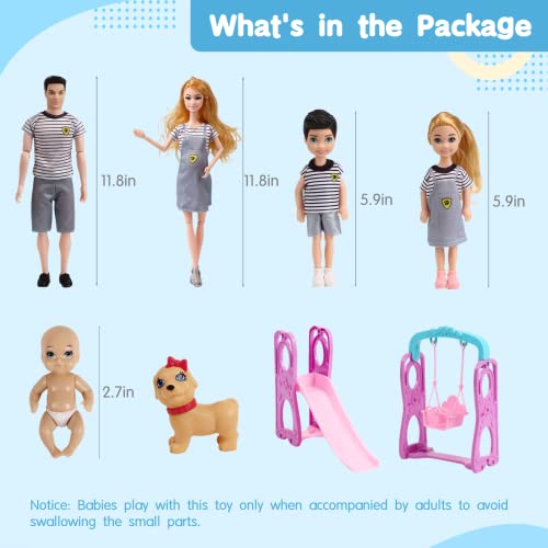 Set de Muñecos Familia 6 Personas con Mamá Embarazada miniatura 4