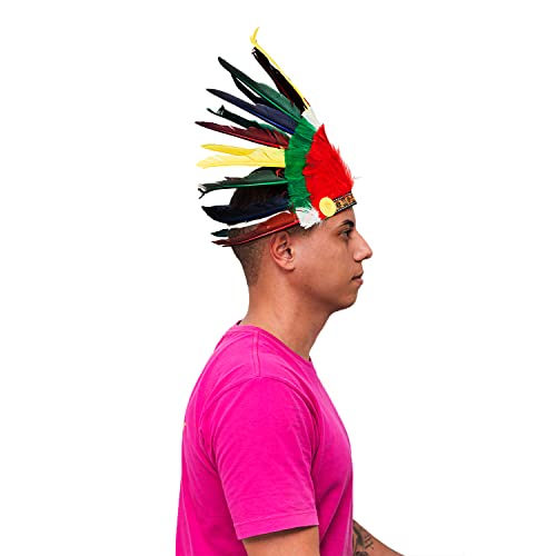 Cocar de Indio Colorido Com Ajuste