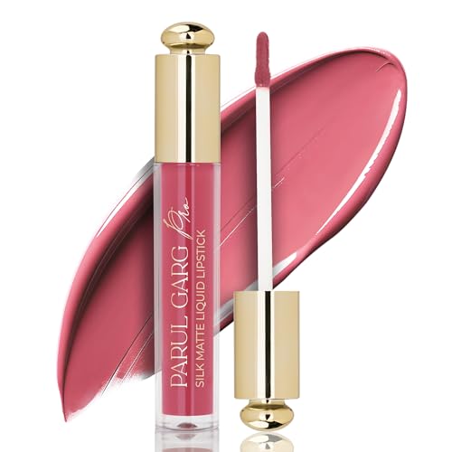Image of Parul Garg Beauty Silk Matte Liquid Lipstick | Long-Lasting & Smudge-Proof | Soft Matte Finish | Vegan & Clean Beauty | Hydrates with Shea Butter & Vitamin E | Shade: Iris 14 - Classic Pink, 3ml