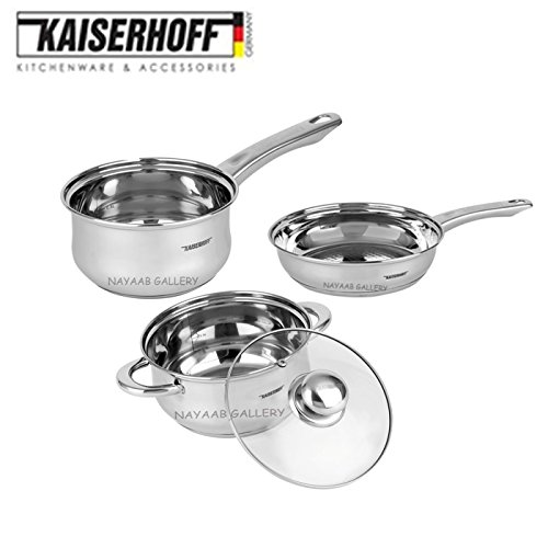 Buy KAISERHOFF STAINLESS STEEL SET OF 4 PCS (FRYPAN 20 CM+CASSEROLE2.5L