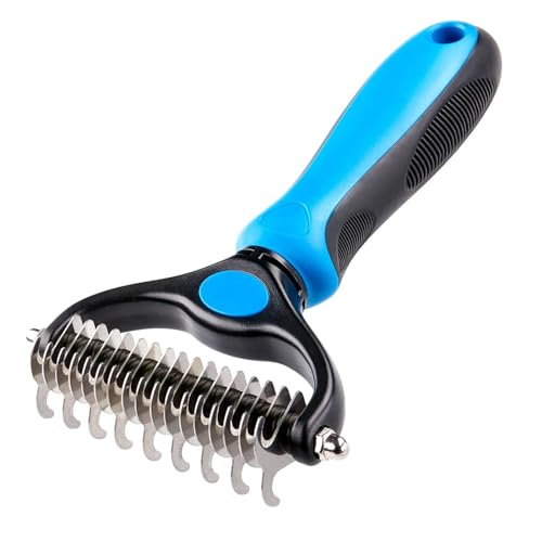 Cepillo de pelo largo para perros y cepillo de pelo largo para gatos, peine de acero inoxidable para mascotas, previene los nudos y el subpelo, cepillo suave de subpelo para animales de pelo largo