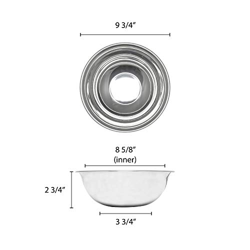 Bol para mezclar acero inoxidable 3 cuartos miniatura 2