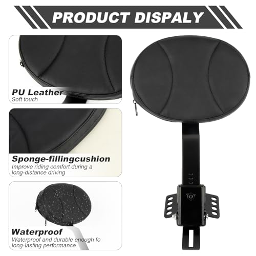 image for PSLER Adjustable Driver Backrest Kit for Touring - Rider Backrest Plug