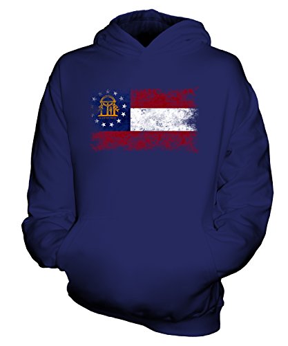 Sweat-shirt à capuche enfant Géorgie avec motif drapeau effet délavé