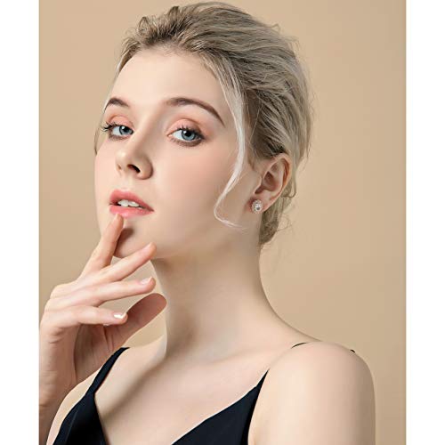 Gold Cubic Zirconia Stud Earrings - 14K Gold Plated Sterling Silver Swarovski Crystal Oval Diamond Rhinestone Cz Halo Fashion Studs Earrings For Women Girls By Amyjane #TOP2