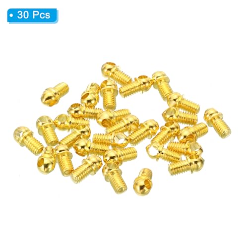 Image of PATIKIL M3x0.5 Eye Bolts, 30 Pack Screw Hook Loop Ring Decorative Light Fixture for Candle Pendant Lamp Chandelier DIY Project, Electrophoresis Gold