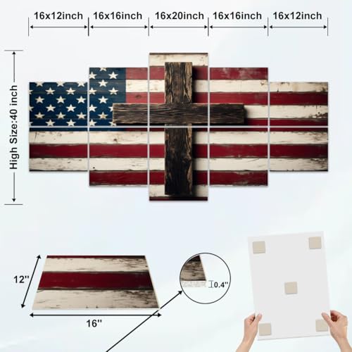 10 Pack Paneles Acústicos Decorativos con Bandera Americana Rústica de Madera miniatura 2