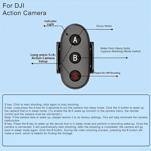 Mando a distancia para DJI e Insta360 de ABS blanco con 10m de alcance 8