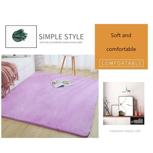 Tapis lavable et anti-dérapant à poils courts violet - 6