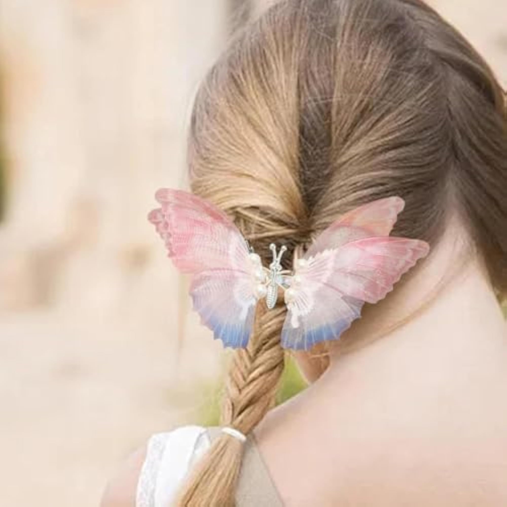 3D Pearl Butterfly Clip for Girls, Handmade Hair Accessory