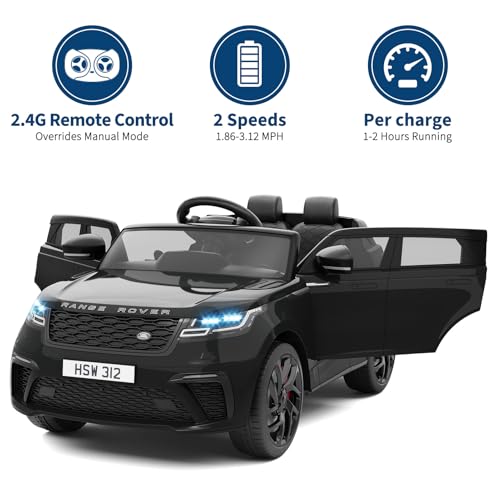 Kids Ride On Car with Remote, Licensed Land Rover Kids Electric Car, Ride On Toys for Children 4-8 with Mp3 Player, Rocking, Pull Rod