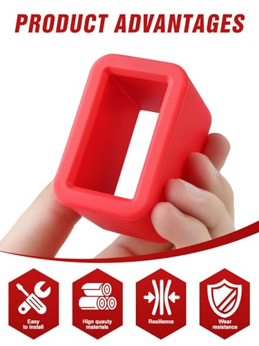 Image of 2 PCS Seat Belt Buckle Holder, Silicone Seatbelt Buckle Booster to Makes Receptacle Stand Upright for Easy Access (Red)
