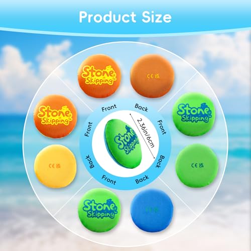 LETREEN 4 Stück Wasser Skip Disc – Klein Wasserball Bouncing Ball für Jugendliche und Erwachsene – Wasserhüpfball Sprungball Schnelltrocknender Lycra-Bezug Pool Ball