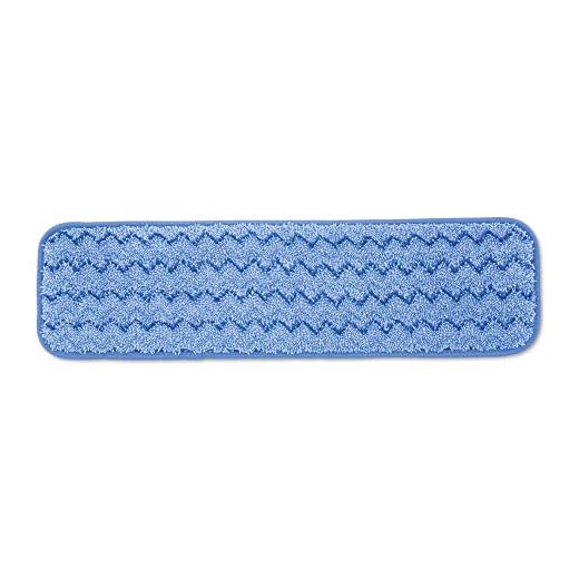 Rubbermaid Commercial Products Mop Head for Microfiber Damp Mop, 18-Inch, Blue, Heavy-Duty Single Sided Cleaning Cloth for Hardwood/Tile/Laminated Floors in Kitchen/Lobby/Office