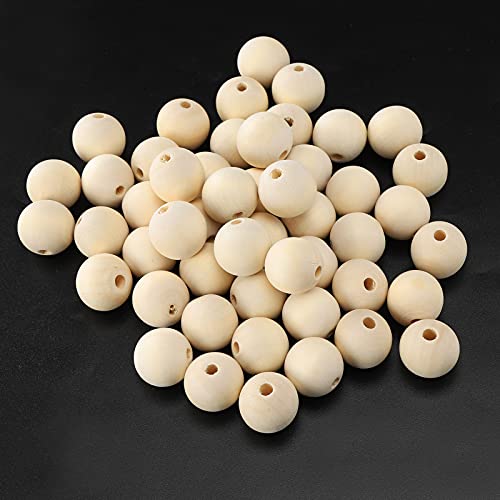 Perles en bois de 25mm à trou large pour création macramé et bijoux