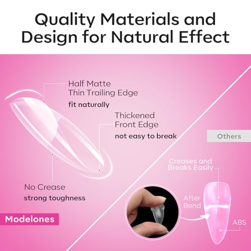 Image of Modelones Almond & Square Nail Tips - Multi-type 3 Styles Set Gel Tips