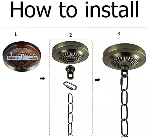 Miniatura 4 de UD Kit de toldo de 5 pulgadas con accesorios de cadena de luz colgante de 6 pies, incluye accesorios de montaje para lámparas de araña o lámparas de