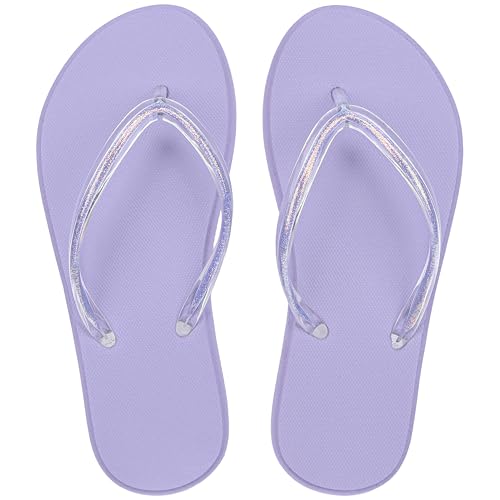 INMINPIN Kids Girls Cute Jelly Sandals Yoga Foam Flip Flops Non Slip Water Pool Thong Flat Sandals Summer Little/Big Kid Beach Essentials 2026, Purple, 5 Big Kid by INMINPIN - Used condition - Image 6
