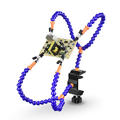 Helping Hand Löten Drittes Handwerkzeug 4 flexible Arme Tischklemme 4 Krokodilklemmen Leiterplattenhalter für Elektronik Montage Malerei Schmuck DIY Kunst Handwerk Hobby Cover